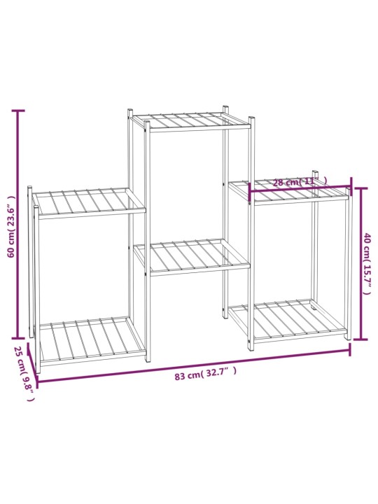 Lillealus, 83 x 25 x 60 cm, must, raud