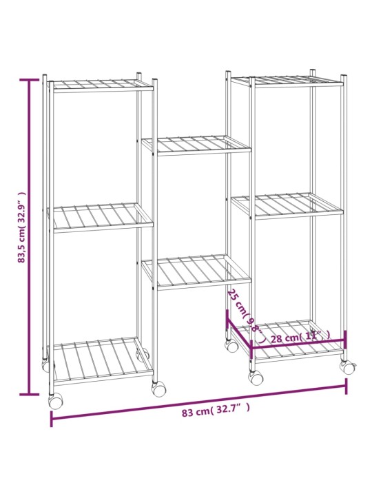 Lillealus ratastel, 83 x 25 x 83,5 cm, must, raud