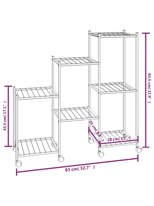 Lillealus ratastel, 83 x 25 x 83,5 cm, must, raud