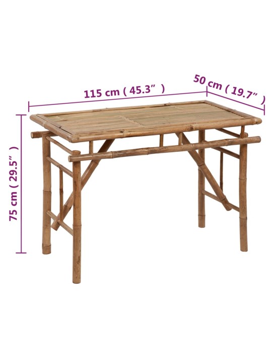 Kokkupandav aialaud, 115 x 50 x 75 cm, bambus