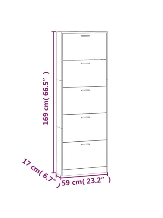 Jalatsikapp, must, 59 x 17 x 169 cm, tehispuit