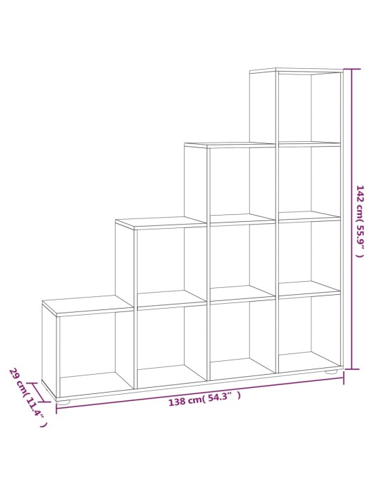 Trepi raamaturiiul, must, 142 cm, tehispuit