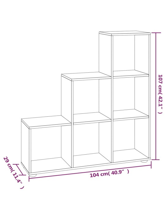 Trepi raamaturiiul, must, 107 cm, tehispuit