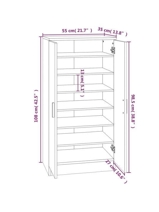 KINGAKAPP, HALL SONOMA TAMM, 55 X 35 X 108 CM, TEHISPUIT