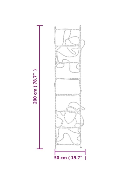 Kokkupandav jõuluvana redelil 552 LEDiga 50x200 cm