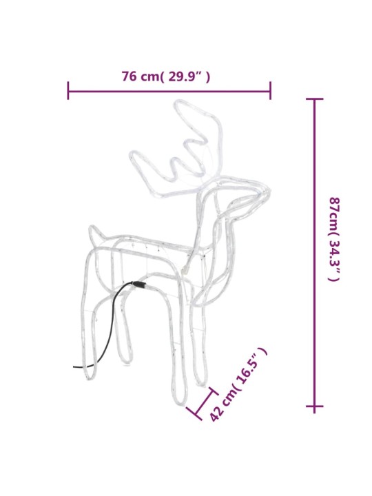 Põhjapõdra figuur soe valge 76x42x87 cm