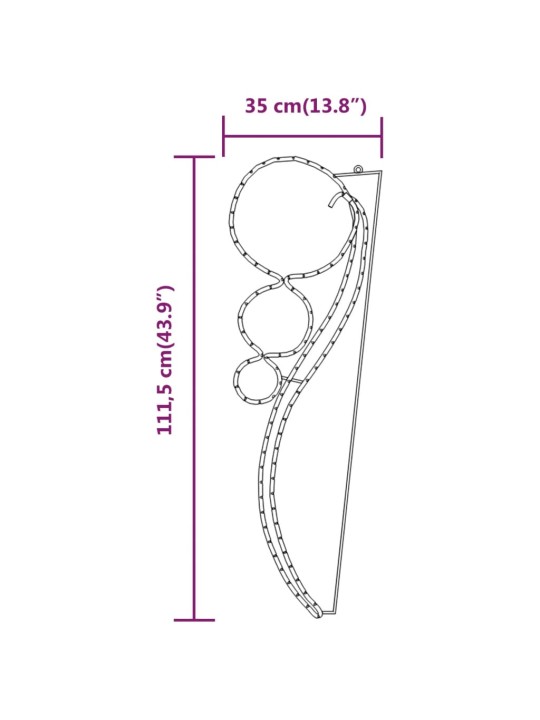 Ringikujuline alguskett, 2 tk, soe valge, 111,5x35x4,5 cm