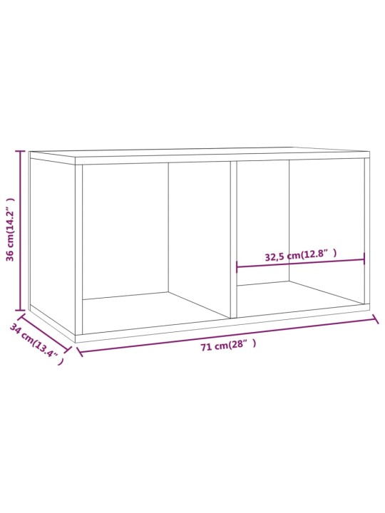 Vinüülplaatide kapp, pruun tamm 71 x 34 x 36 cm tehispuit