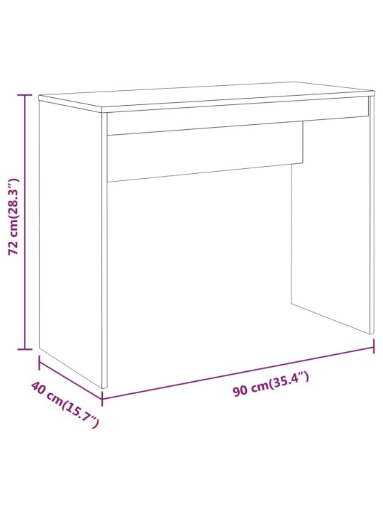 Kirjutuslaud, hall sonoma tamm, 90 x 40 x 72 cm, tehispuit
