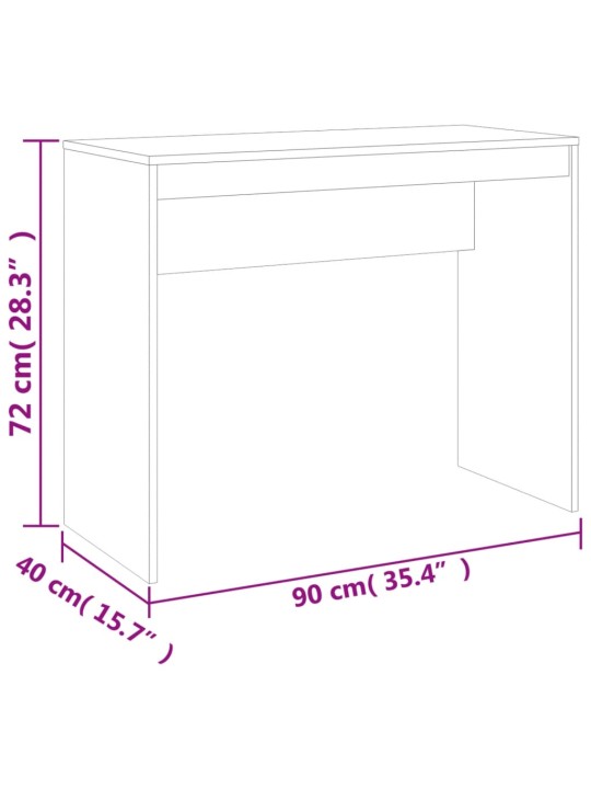 Kirjutuslaud, pruun tamm, 90 x 40 x 72 cm, tehispuit