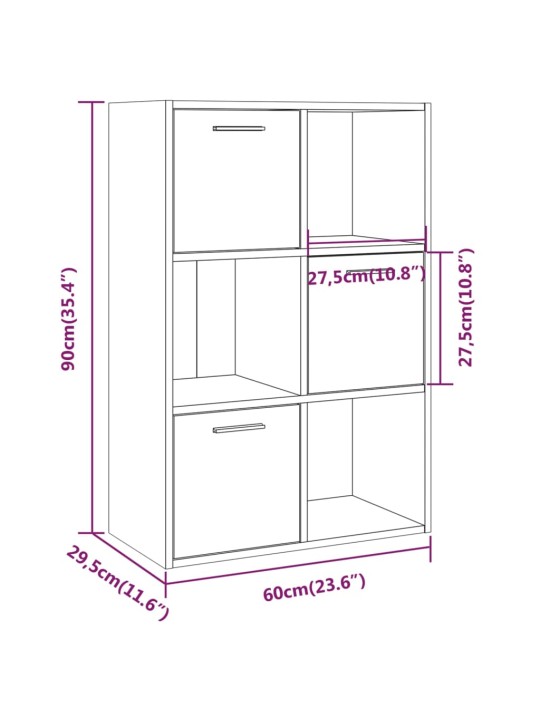 Hoiukapp, suitsutatud tamm, 60 x 29,5 x 90 cm, puitlaastplaat