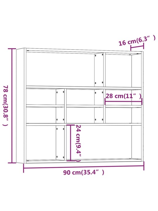 Seinariiul, hall sonoma tamm, 90 x 16 x 78 cm, tehispuit