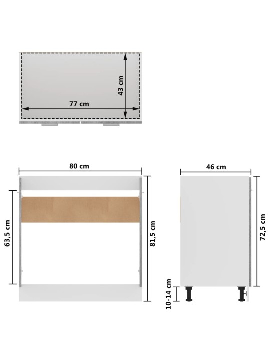 Valamukapp, hall sonoma tamm, 80x46x81,5 cm, tehispuit