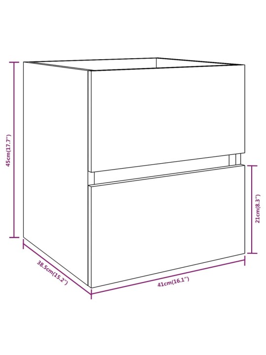 Valamukapp, hall sonoma tamm, 41 x 38,5 x 45 cm, tehispuit