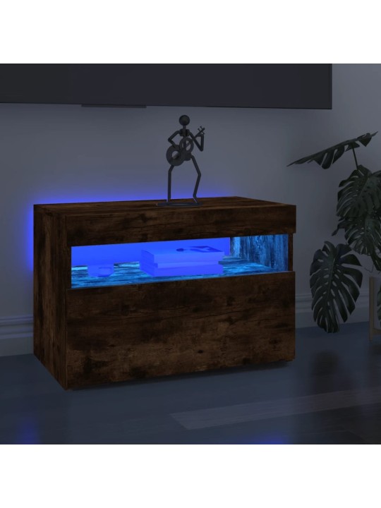 Telerialus LED-tuledega, suitsutatud tamm, 60x35x40 cm