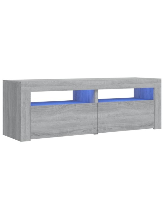 Telerialus LED-tuledega, hall sonoma tamm, 120 x 35 x 40 cm