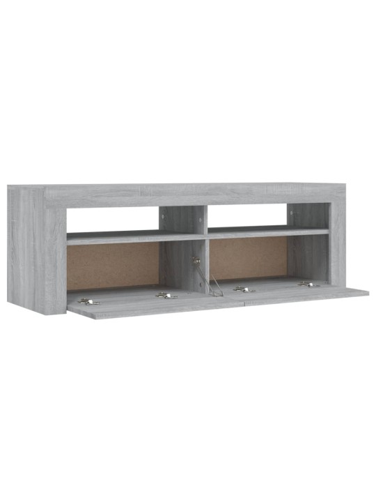 Telerialus LED-tuledega, hall sonoma tamm, 120 x 35 x 40 cm