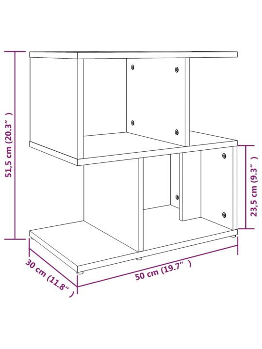 Öökapid 2 tk, hall sonoma tamm, 50 x 30 x 51,5 cm, tehispuit