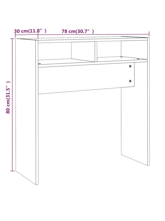 Konsoollaud, hall sonoma tamm, 78 x 30 x 80 cm, tehispuit