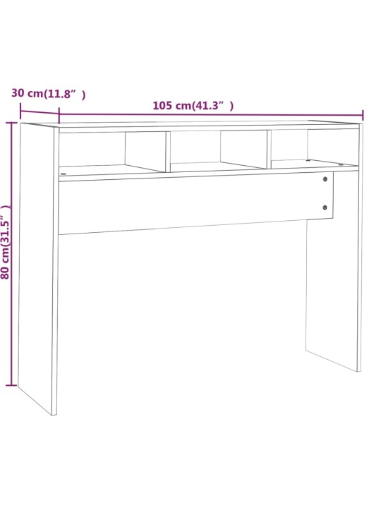 Konsoollaud, hall sonoma tamm, 105 x 30 x 80 cm, tehispuit