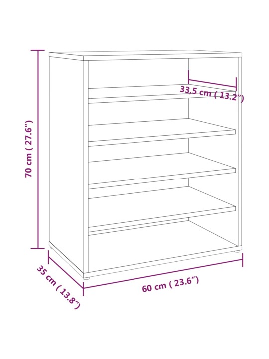 Jalatsikapp, hall sonoma tamm, 60x35x70 cm, tehispuit