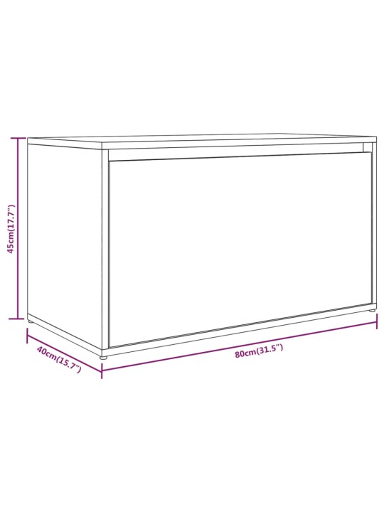 Esikupink 80 x 40 x 45 cm, suitsutatud tamm, tehispuit