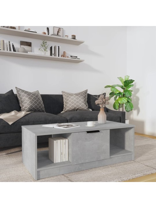 Diivanilaud, betoonhall, 102 x 50 x 36cm, tehispuit