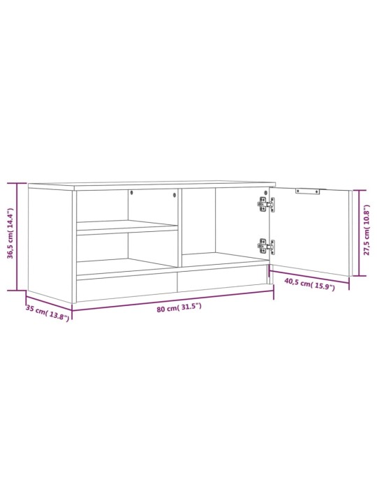 Telerikapid 2 tk, valge, 80x35x36,5 cm, tehispuit