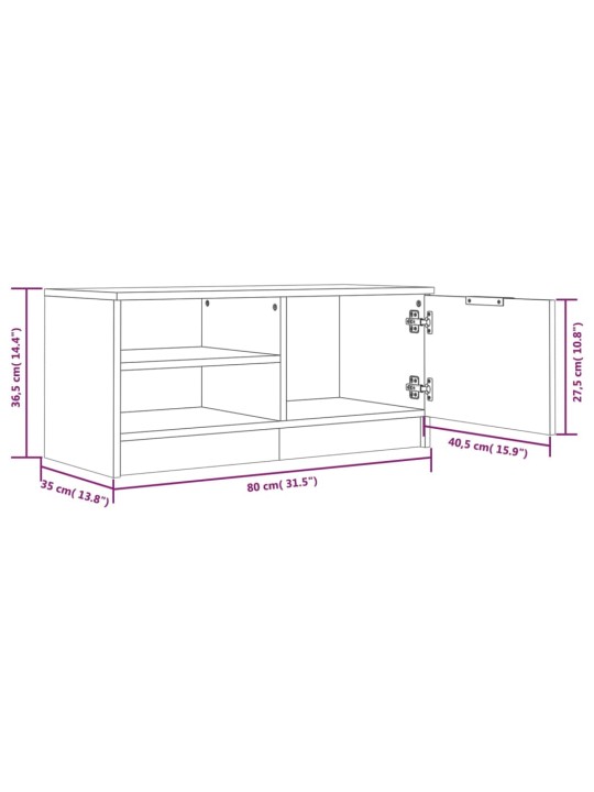 Telerikapid 2 tk, must, 80x35x36,5 cm, tehispuit