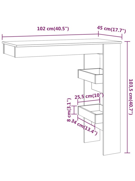 Kohvilaud, betoonhall, 102x45x103,5 cm, tehispuit