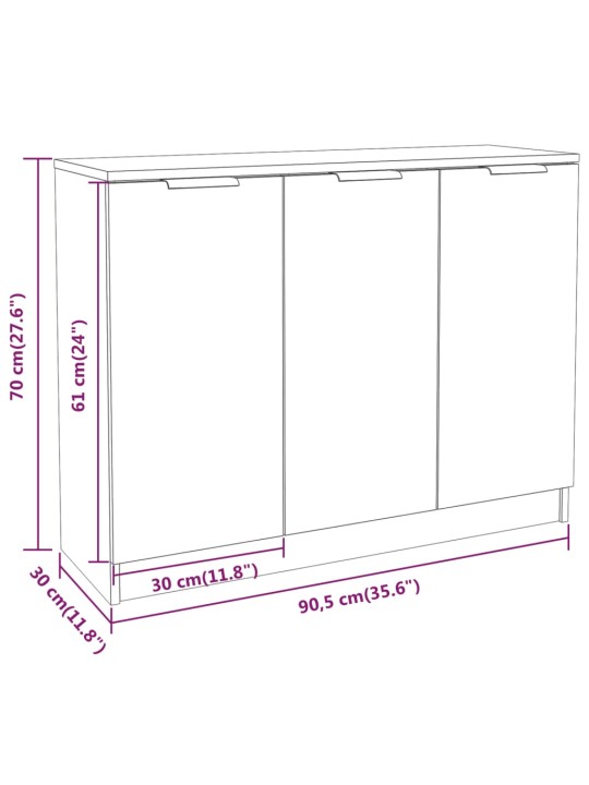 Puhvetkapp, hall sonoma tamm, 90,5x30x70 cm tehispuit