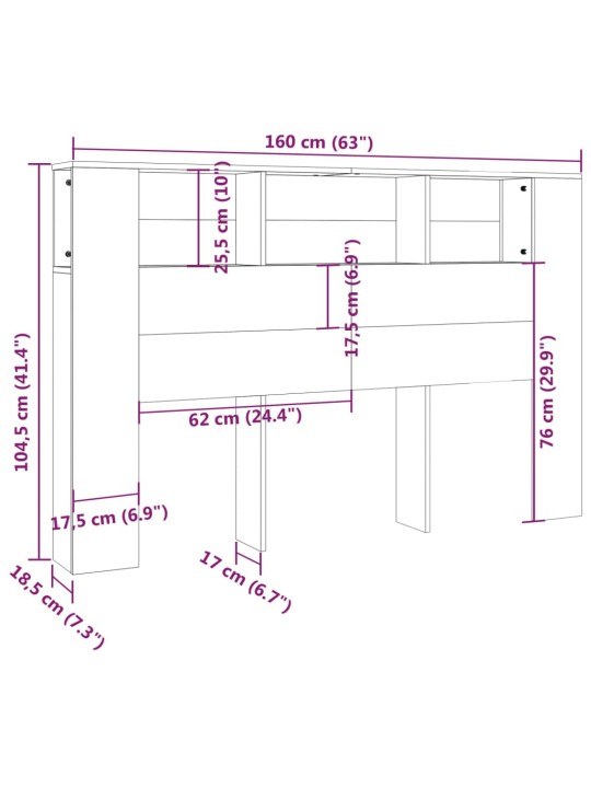 Peatsi kapp, hall sonoma tamm, 160x18,5x104,5 cm