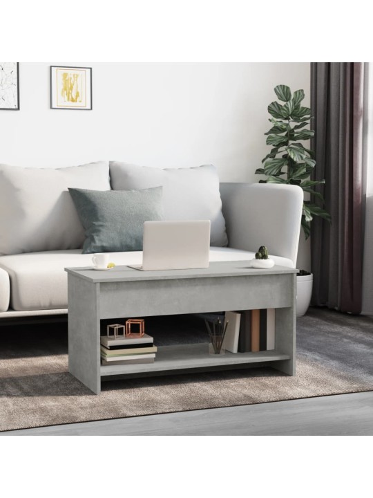 Diivanilaud, betoonhall, 102x50x52,5cm, tehispuit