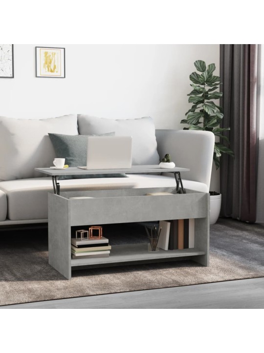 Diivanilaud, betoonhall, 102x50x52,5cm, tehispuit