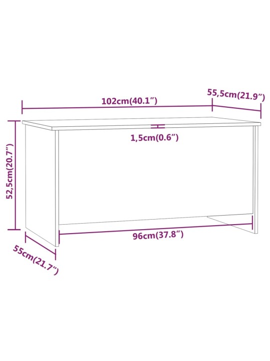 Kohvilaud, valge, 102x55,5x52,5 cm, tehispuit