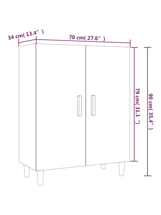 Puhvetkapp, must, 70 x 34 x 90 cm, tehispuit