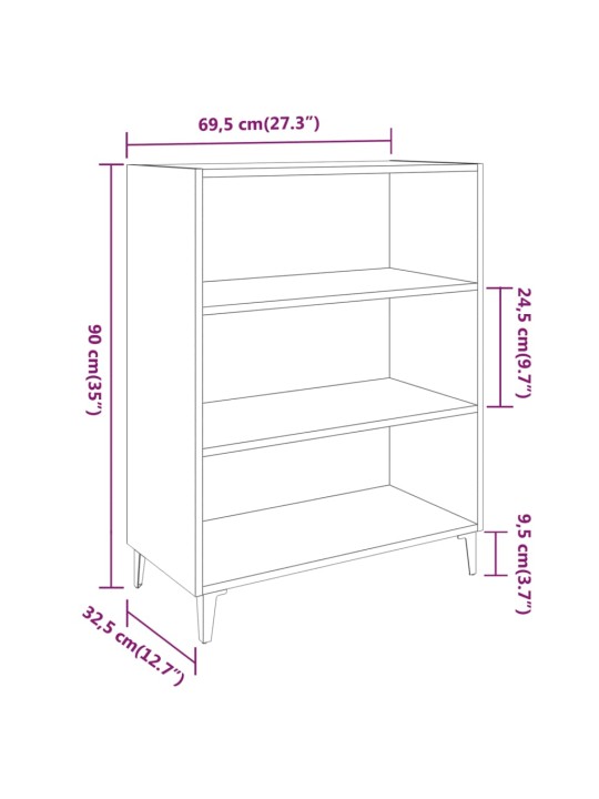 Puhvetkapp, betoonhall, 69,5 x 32,5 x 90 cm, tehispuit