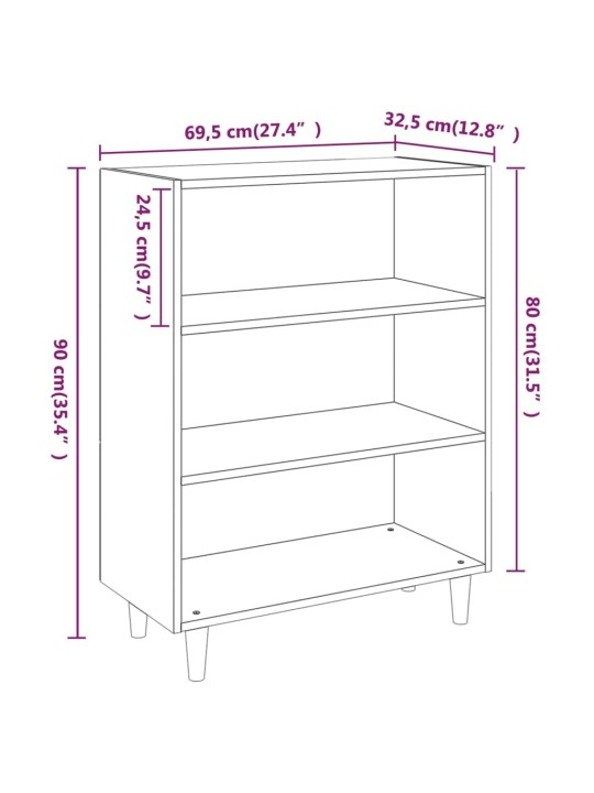 Puhvetkapp, hall sonoma tamm, 69,5 x 32,5 x 90 cm, tehispuit