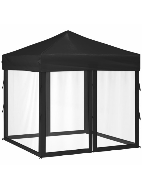 Kokkupandav peotelk seintega, must, 2 x 2 m