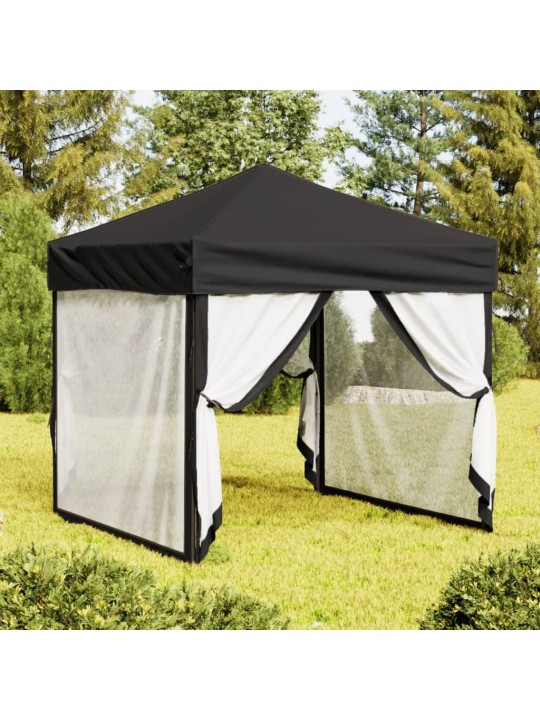 Kokkupandav peotelk seintega, must, 2 x 2 m