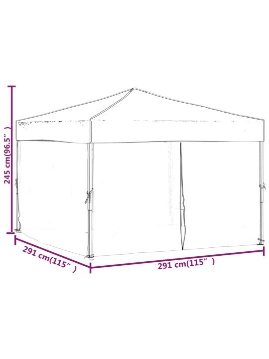 Kokkupandav peotelk seintega, sinine, 3 x 3 m