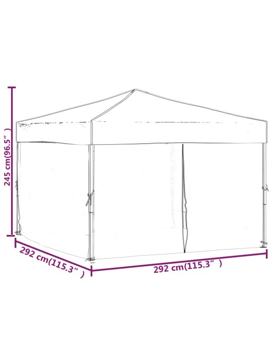 Kokkupandav peotelk seintega, sinine, 3 x 3 m