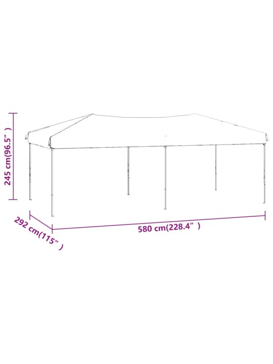 Kokkupandav peotelk külgseintega, punane, 3 x 6 m