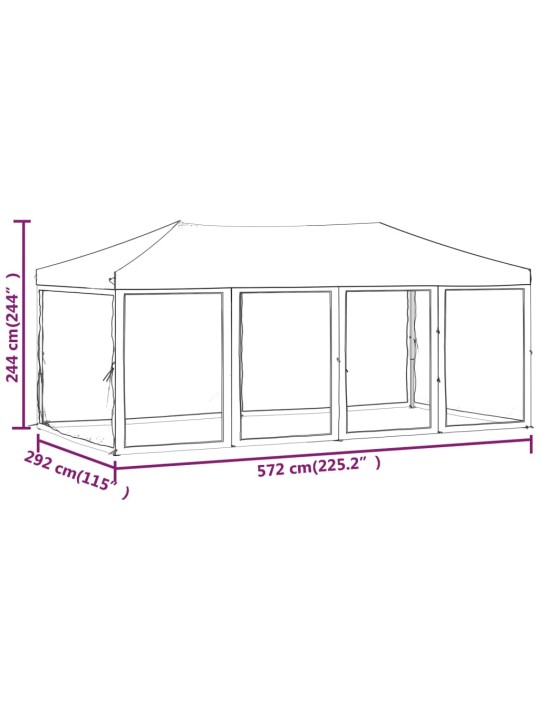 Kokkupandav peotelk külgseintega, sinine, 3 x 3 m