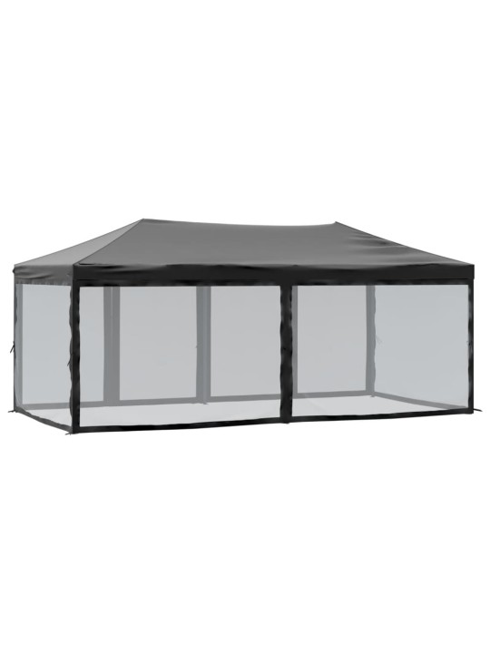 Kokkupandav peotelk seintega, must, 3 x 6 m