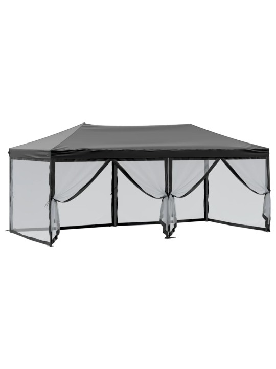 Kokkupandav peotelk seintega, must, 3 x 6 m