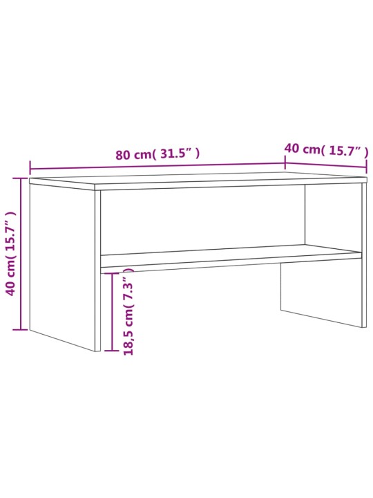 Telerikapp, suitsutatud tamm, 80 x 40 x 4 cm, tehispuit