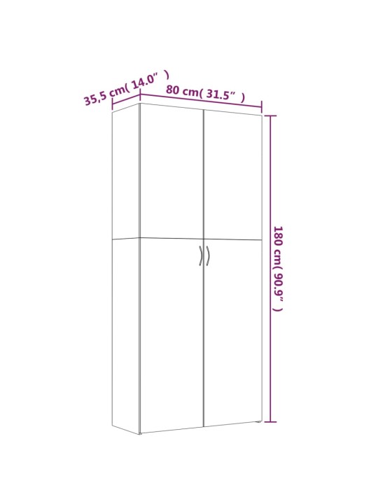 Kingakapp, suitsutatud tamm, 80 x 35,5 x 180 cm, tehispuit