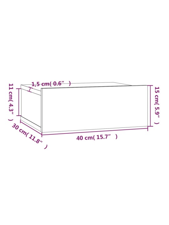 Kinnitatavad öökapid 2 tk, pruun tamm, 40 x 30 x 15cm,tehispuit