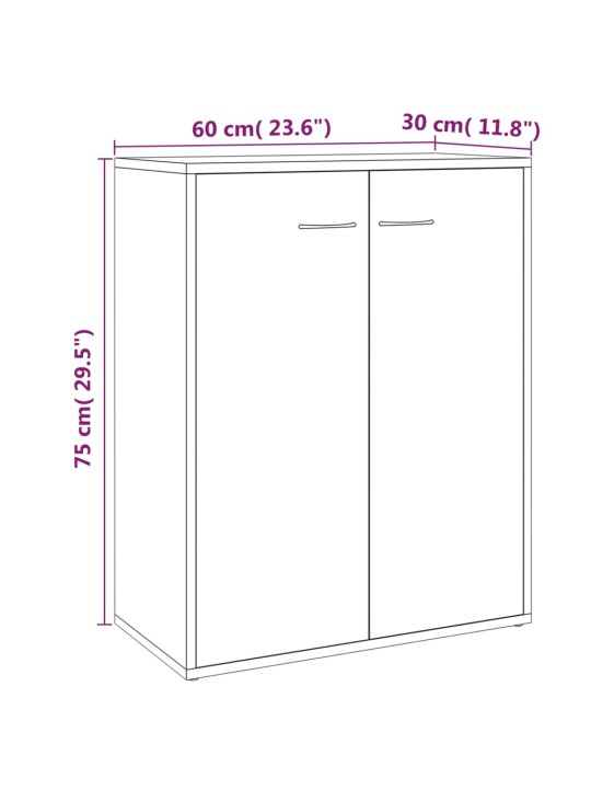 Puhvetkapp, suitsutatud tamm, 60 x 30 x 75 cm, tehispuit